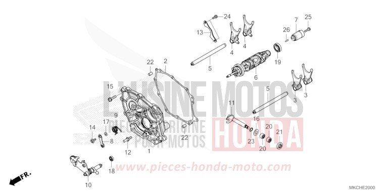 SHIFT DRUM/SHIFT FORK for Gold Wing GUNMETAL BLACK METLLIC (NHC52B) from 2021